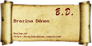Brezina Dénes névjegykártya